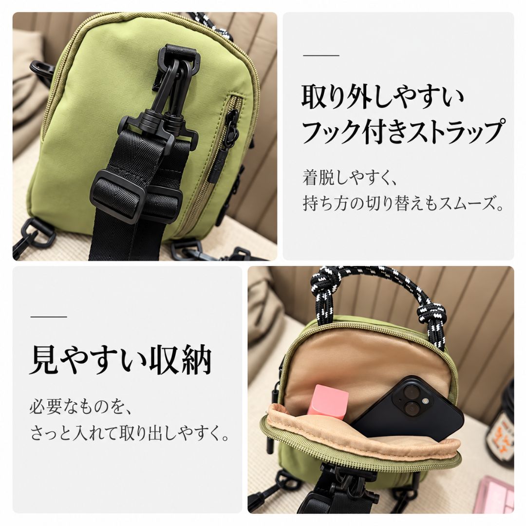 MINIRU™｜見た目以上にたっぷり入る、3WAYミニバッグ