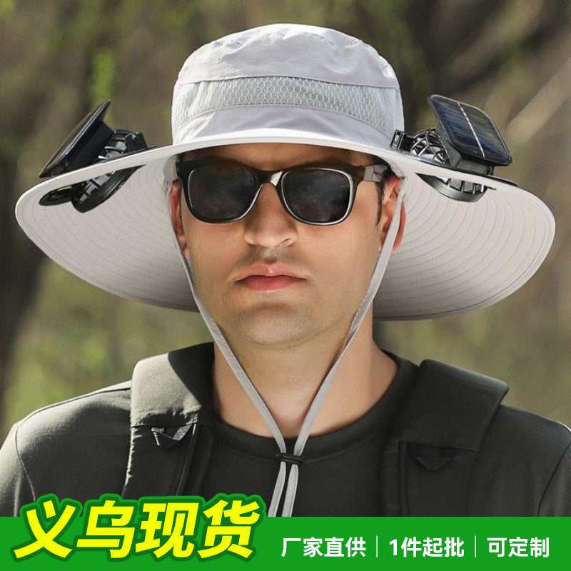 Solar fan hat