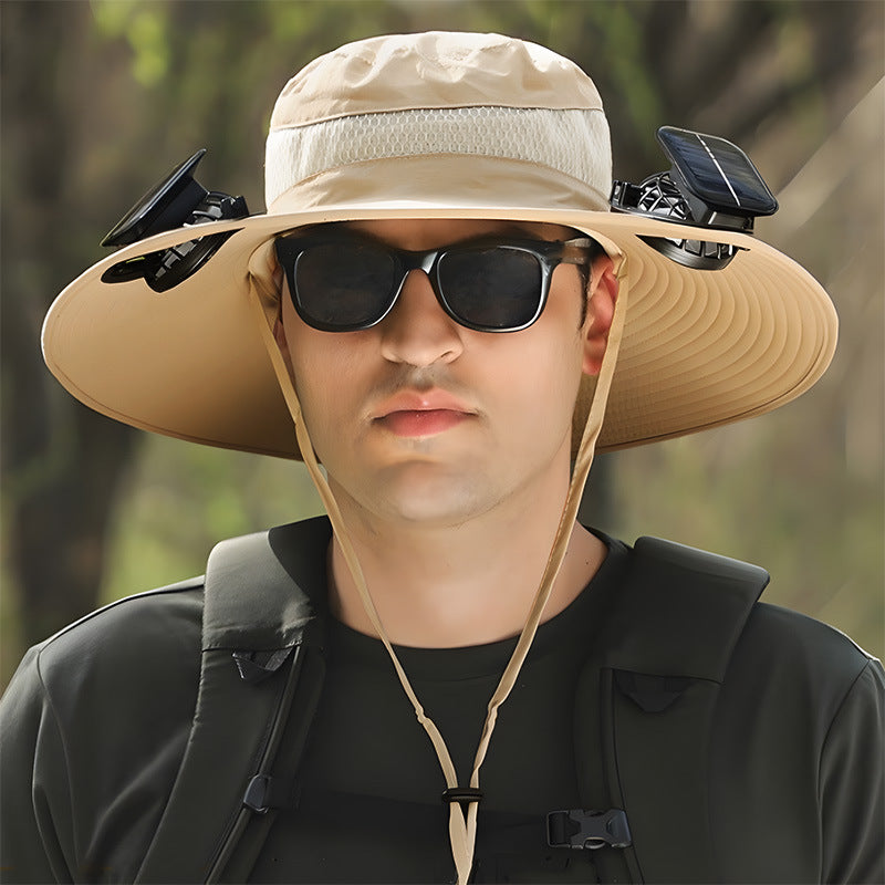 Solar fan hat