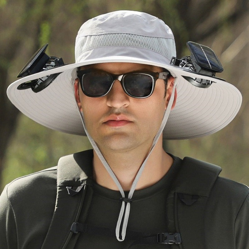 Solar fan hat