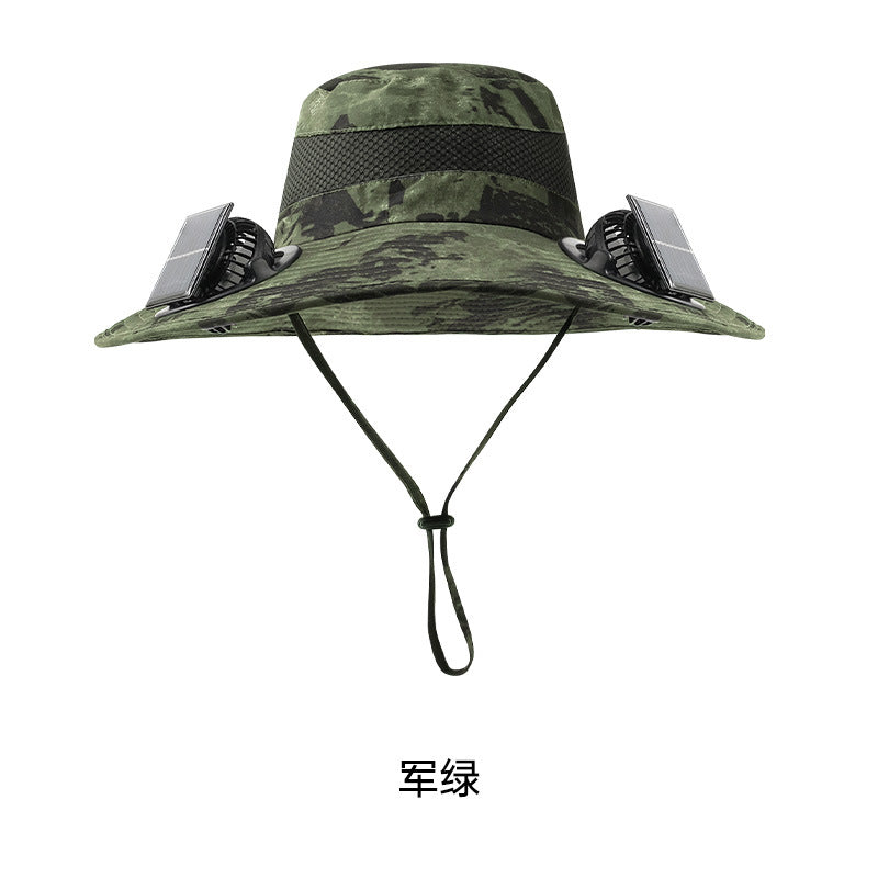 Solar fan hat