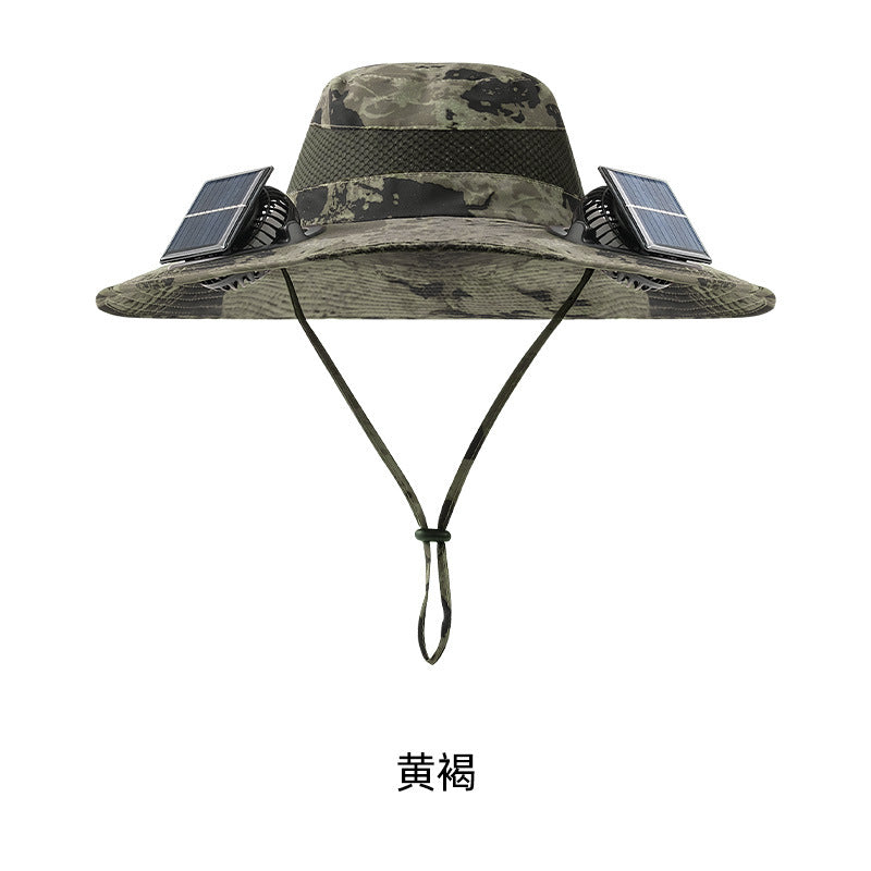 Solar fan hat