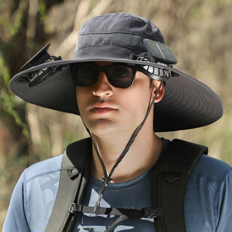 Solar fan hat